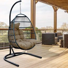 PE rattan steel pile egg  swing chair hammock basket single swing chair
