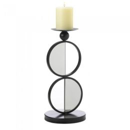 Accent Plus Half-Circle Mirrored Candle Holder - Double