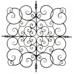 Accent Plus Square Scrolled Iron Wall Plaque